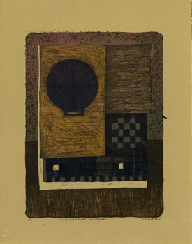 Les Amulets à-Musée: 
Sippar Pan Chequer
Digital Wash and Stone
Lithograph 2011
240mm x 180mm